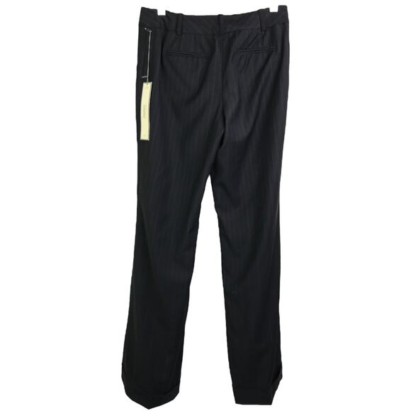 Ann Taylor‎ Pants Womens 0 Dark Blue Margo Pinstripe  Wool Work Slacks NWT $128 - Picture 4 of 11